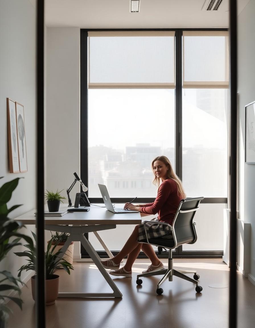 Office workspace — without blue light filter