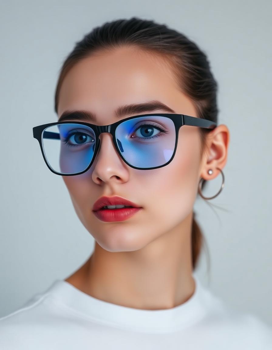 Close-up wearing Velari glasses